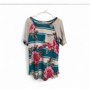 Floral Striped Women's Top